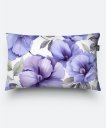 Подушка прямокутна Принт з фіолетовими квітами.Акварель 