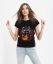 Жіноча футболка Рок Єнот гітарист