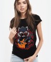 Жіноча футболка Рок Єнот гітарист