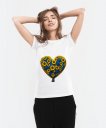 Жіноча футболка Синьо жовте дерево серце
