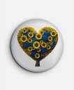 Значок Синьо жовте дерево серце