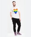 Чоловіча футболка lgbt rainbow серце