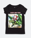 Жіноча футболка З Новим роком, Санта на драконі