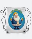 Рюкзак Новорічний Санта жовто блакитний з Тризубом