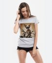 Жіноча футболка Кіт Сфінкс Байкер на мотоциклі