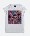 Жіноча футболка Дівчинка-підліток на тлі порожніх будівель