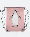 Рюкзак Монохромный пингвин в розовом