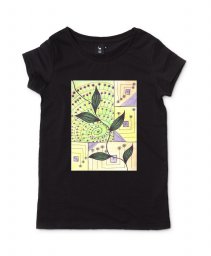 Жіноча футболка листья и квадраты