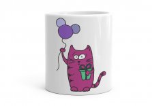 Чашка Малиновый кот