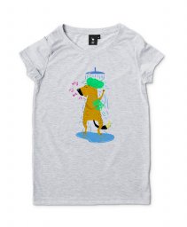 Жіноча футболка Поющий в душе пёс