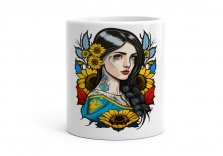 Чашка Чарівна Українська дівчина з квітами