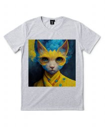 Чоловіча футболка Кіт Жовто Блакитний
