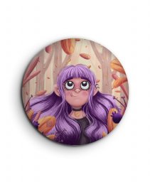 Значок Дівчинка з фіолетовим волоссям