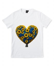 Чоловіча футболка Синьо жовте дерево серце