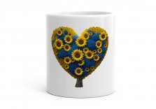 Чашка Синьо жовте дерево серце