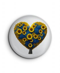Значок Синьо жовте дерево серце