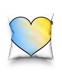 Подушка квадратна Серце жовто-блакитне