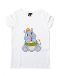 Жіноча футболка Baby Hippo with Christmas candy 