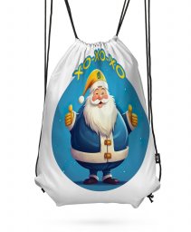 Рюкзак Новорічний Санта жовто блакитний з Тризубом