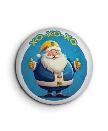 Значок Новорічний Санта жовто блакитний з Тризубом