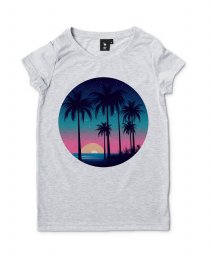 Жіноча футболка Пальмовий пляж - Зоряна ніч