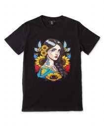 Чоловіча футболка Чарівна Українська дівчина з квітами