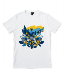 Чоловіча футболка  "Українські барви в квітах"