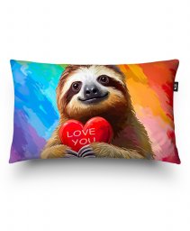 Подушка прямокутна Лінивець з Серцем. LGBT