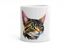 Чашка Мордочка красивого смугастого кота