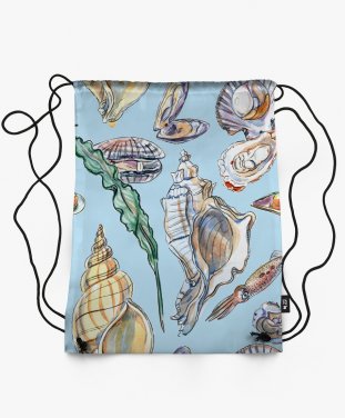 Рюкзак Shellfish and seafood pattern