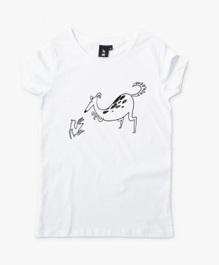 Жіноча футболка Собака с зайцем