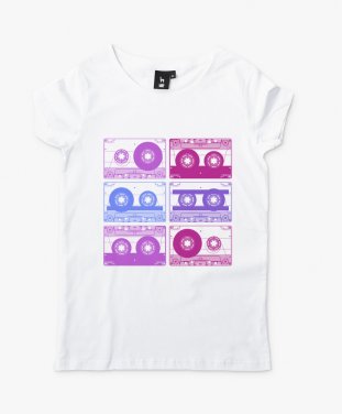 Жіноча футболка Цветные аудиокассеты