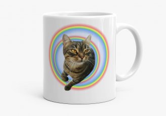 Чашка радужный кот