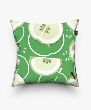 Подушка квадратна зелені яблука