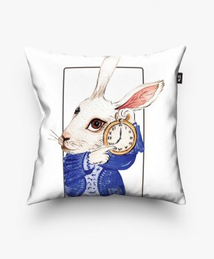 Подушка квадратна Акварельний кролик | Watercolor Rabbit