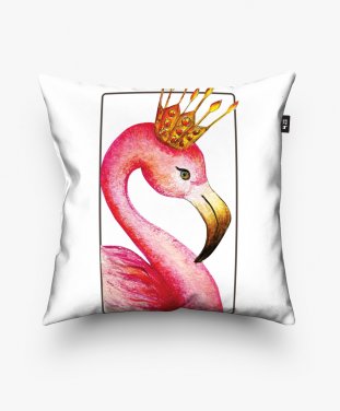 Подушка квадратна Акварельний фламінго | Watercolor flamingo