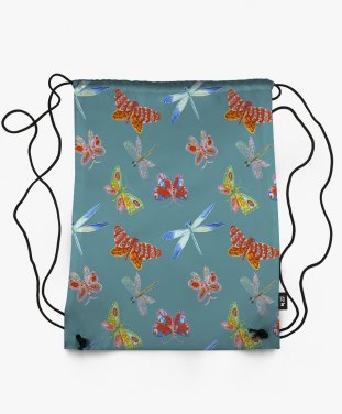 Рюкзак бабочки и стрекозы патерн