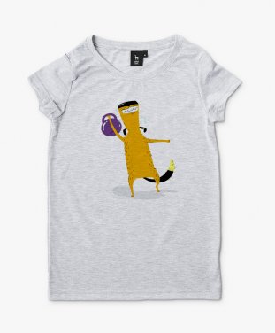 Жіноча футболка Спортивный пес с гирей