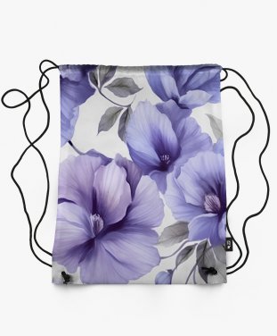Рюкзак Принт з фіолетовими квітами.Акварель 