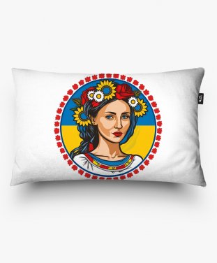 Подушка прямокутна Українська дівчина у вінку