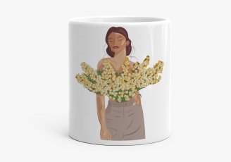 Чашка Дівчина з мімозами