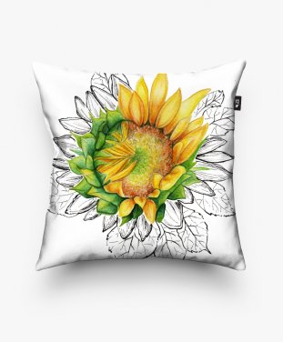 Подушка квадратна Соняшник квітка