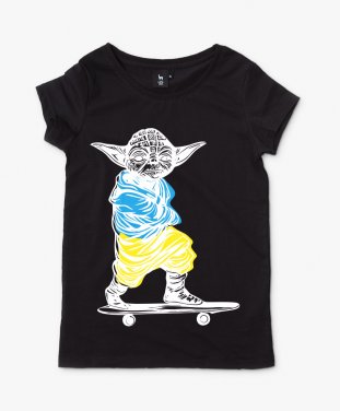 Жіноча футболка Йода на скейті