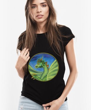 Жіноча футболка Салатовий дракон
