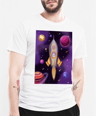 Чоловіча футболка Панда в космосі
