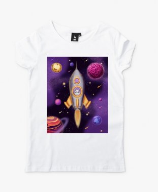 Жіноча футболка Панда в космосі