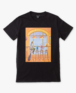 Чоловіча футболка Пухнастики Три Музи. У кав'ярні 