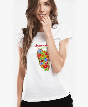 Жіноча футболка Квіткова мапа Луганщини