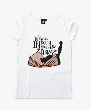 Жіноча футболка Киця з книжкою