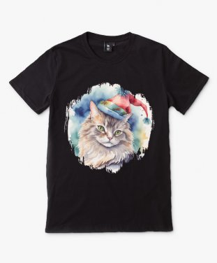 Чоловіча футболка Кіт новорічний